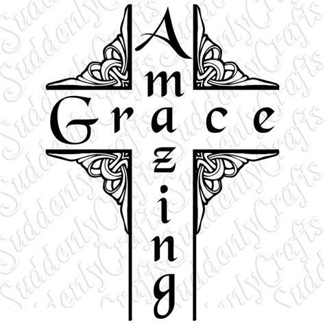Amazing Grace Cross Svg By Suddenlycrafts On Etsy Amazing Grace Cross