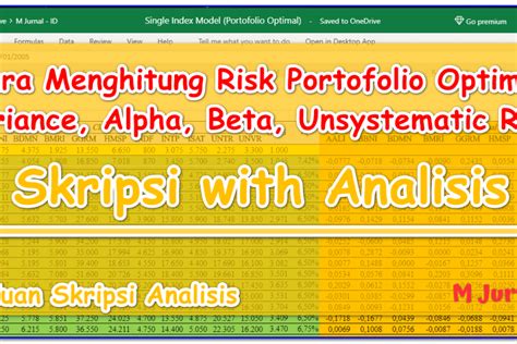 How To Calculate Optimal Portfolio Risk Variance Alpha Beta And