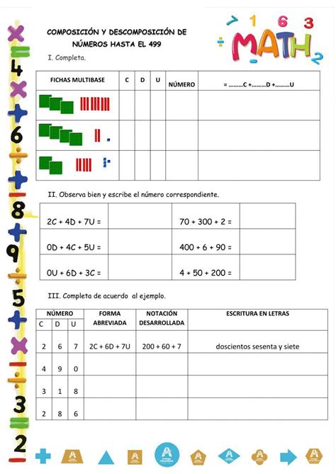 DescomposiciÓn De NÚmeros Hasta El 499 Worksheet Live Worksheets