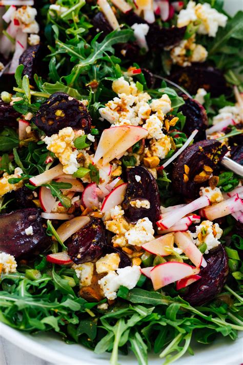 Roasted Beet Salad With Goat Cheese Pistachios Happy Fitness Every Day