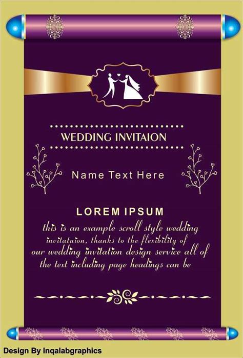 26 Visiting Scroll Wedding Invitation Template Free Photo With Scroll
