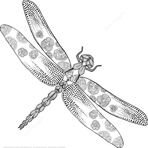 Dragonfly coloring page, dragonfly coloring page for adults. Ausmalbild: Zentangel Libelle | Ausmalbilder kostenlos zum ...