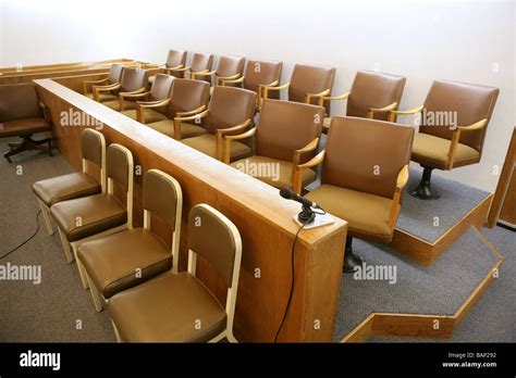 A Jury Box In A Usa Courtroom Stock Photo Alamy