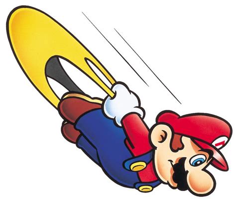 Cape Mario Diving From The Official Artwork Set For Supermarioworld