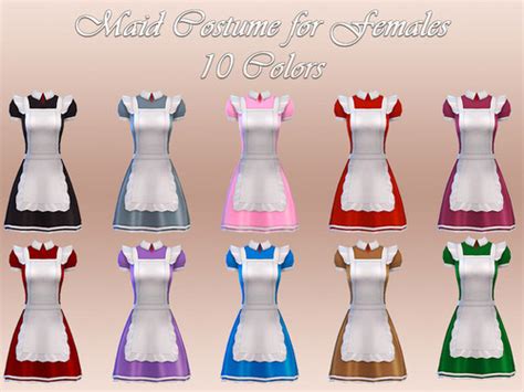 Maid Costume 10 Colors The Sims 4 Catalog