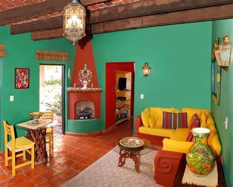 Living Room With Bright Mexican Colours Mexican Living Rooms Mexican