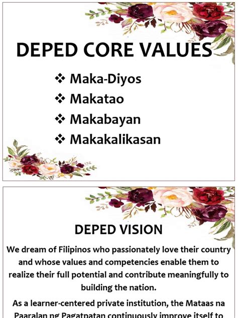 Deped Core Values Maka Diyos Makatao Makabayan Makakalikasan Pdf