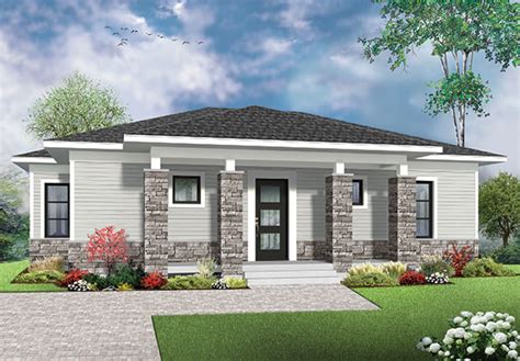 Noyo A Modern One Story House Plan With A Shallow Depth 9523