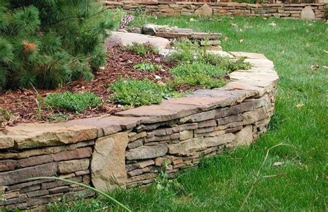 Stacked Stone Walls Landscaping Retaining Wall Stone A A Gallery