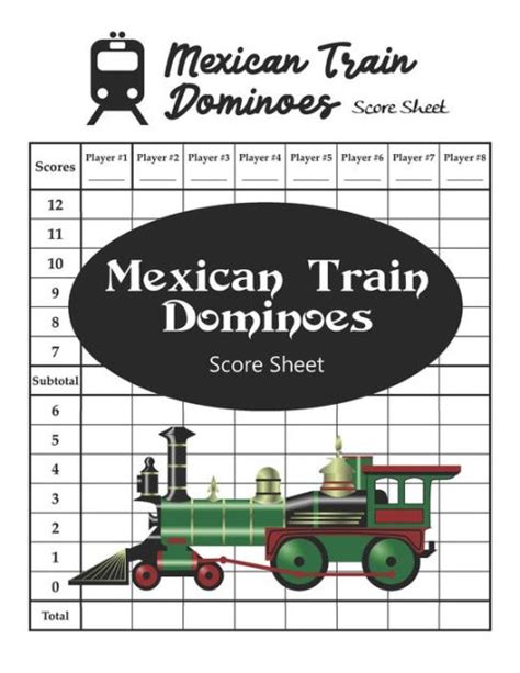 Mexican Train Dominoes Score Sheet Chicken Foot Score Pad By Patrick