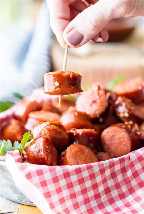 Interestingly enough, there was once a time—somewhere back in the distant '70s—when people were actually excited about cook. Sweet and Spicy Crock Pot Kielbasa Sausage Bites | Sweet ...