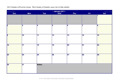 Calendar Template For Office Microsoft Word Templates