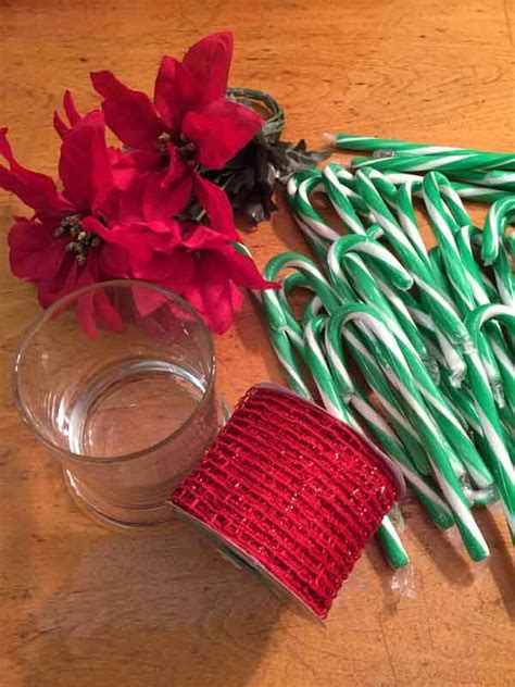 Diy Candy Cane Vase Dollar Store Craft