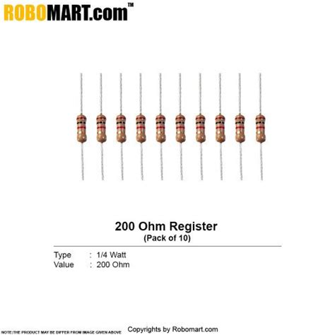 200 Ohm 14 Watt Resistor Resistance Buy Online