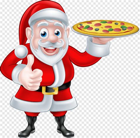 Pizza Santa Claus Take Out Italian Cuisine Christmas Pizza Food Hand