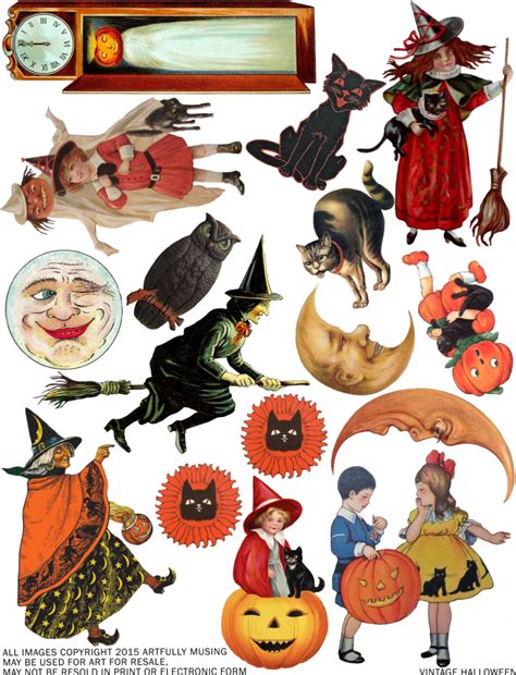 FREE VINTAGE HALLOWEEN COLLAGE SHEET - HAPPY HALLOWEEN!!! | Halloween prints, Vintage halloween ...