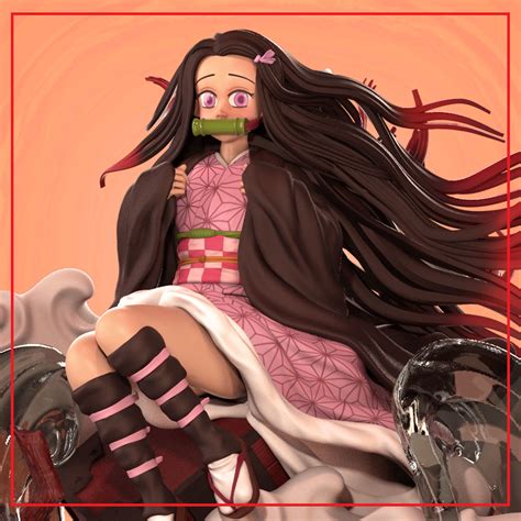 Nezuko Statue Of Girl With Long Hair 3d Model 3d Printable Cgtrader