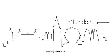 Nice City Skyline Outline Illustration Of London United Kingdom With
