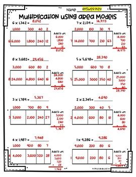 The multiplication area model is a great strategy for multiplying larger numbers. Area Model Multiplication Worksheets (3.NBT.2 and 4.NBT.5 ...