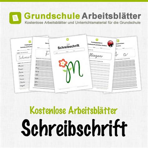 Www.deutschalsfremdsprache.ch (ab klasse 4) vielfältige themen / arbeitsblätter für. Schreibschrift - Kostenlose Arbeitsblätter
