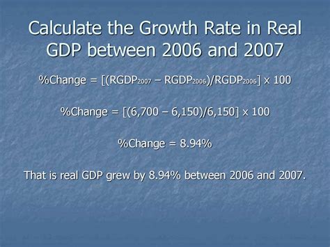 How To Calculate Gdp Growth Rate Between Two Years