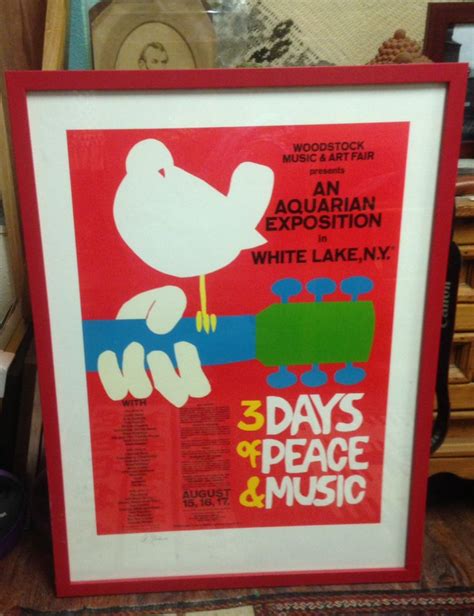 Original Woodstock Poster Autographerd By Artist Arnold Skolnick Woodstock Poster Woodstock