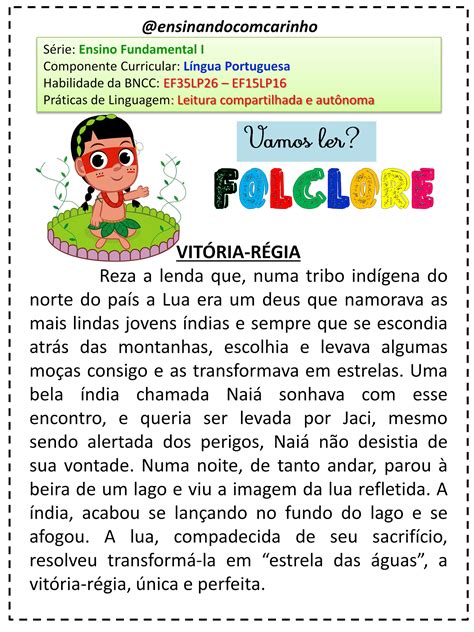 Lendas Dos Personagens Do Folclore Em Pdf Para Imprimir