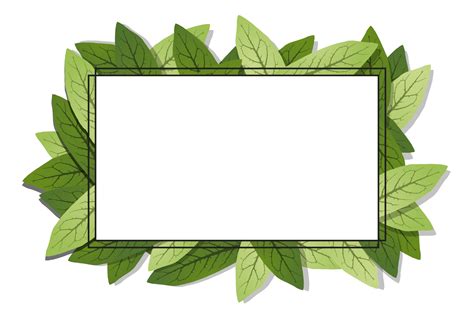 Geometric Nature Frame With Leaves Transparent Background