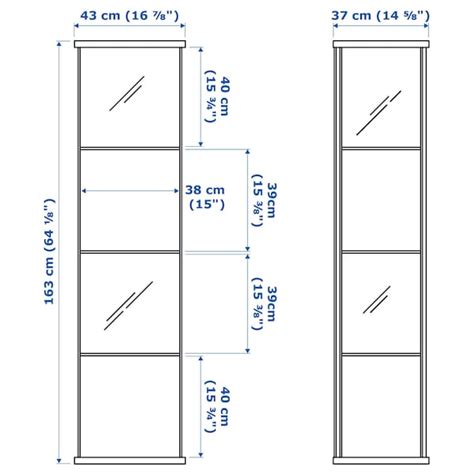 Detolf Glass Door Cabinet White 43x163 Cm Ikea