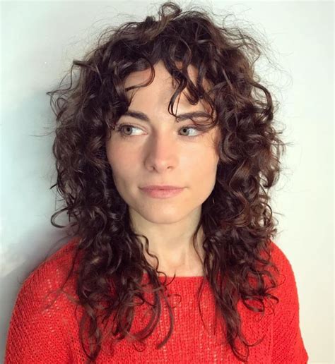 Medium Curly Layered Hairstyle Natural Curly Hair Cuts Curly Hair With Bangs Curly Hair Tips