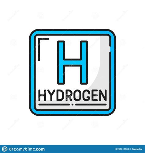 Hydrogen Sign Color Icon Of H2 Green Eco Energy Stock Vector