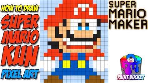 How To Draw Super Mario Kun Super Mario Maker Bit Pixel Art Speed