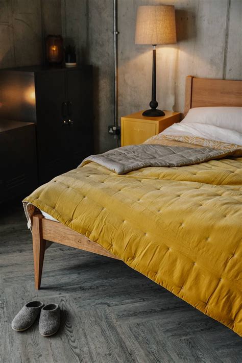 Velvet Reversible Quilt Turmeric Natural Bed Company