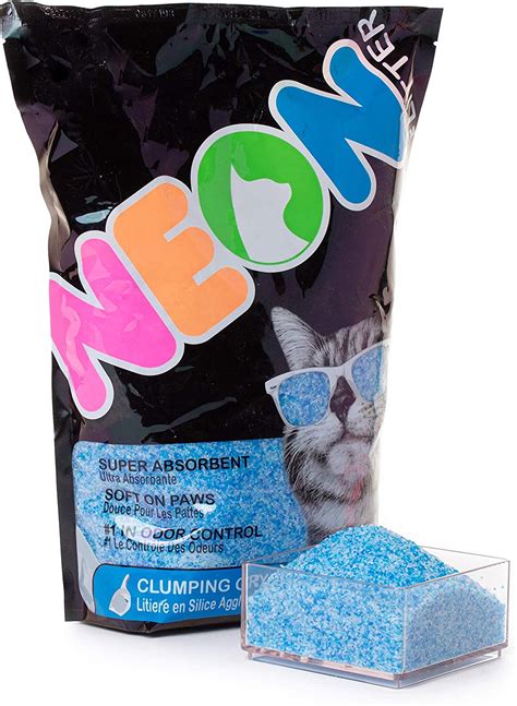 Neon Blue Clumping Crystal Cat Litter 4 Pound Bag Uk Pet