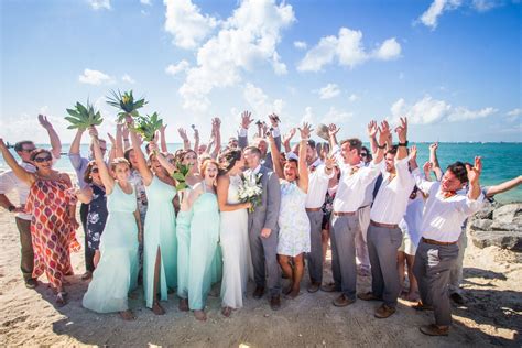 Sun Sand Sea And The Whole Bridal Party Cheering You On During Your