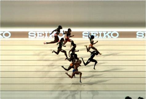 2016 medal ceremony with the dutch king. Photo finish of the Women's 100m World Athletics Championships Final : sports
