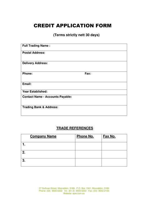 Free Printable Credit Application Form Templates [PDF, Word]