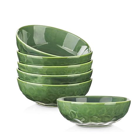 Green Ceramic Pasta Bowls Set 32 Ounce Soup Bowls Set Of 6 Large Salad Bowls Chip Resistant