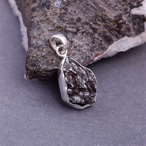 Astonishing Meteorite Pendant Natural Gemstone Pendant Etsy