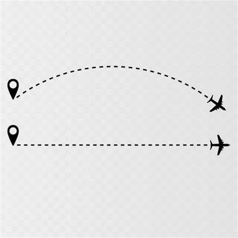 Premium Vector Airplane Flight Route Airline Path Vector Icon With