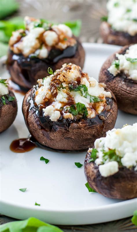 Herbed Goat Cheese Stuffed Mushrooms Peas And Crayons