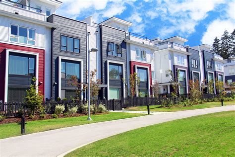 Beautiful new contempory suburban attached townhomes with colorful