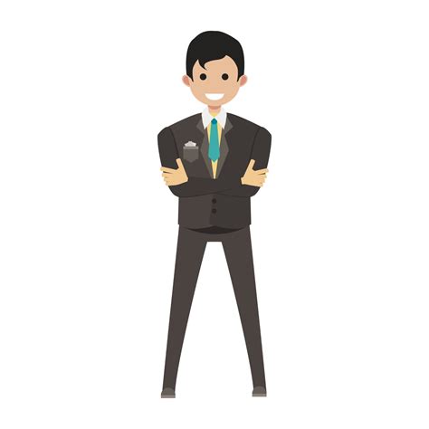 Man Character Person Vector Business Illustration Standing Isolated