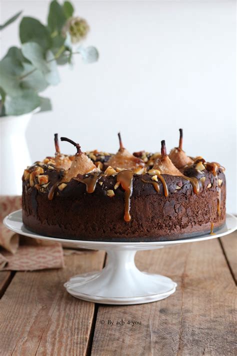 Recette gourmande de gâteau au chocolat aux poires et caramel