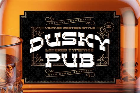 Dusky Pub Font Mockup Label By Gleb Natasha Guralnyk Thehungryjpeg