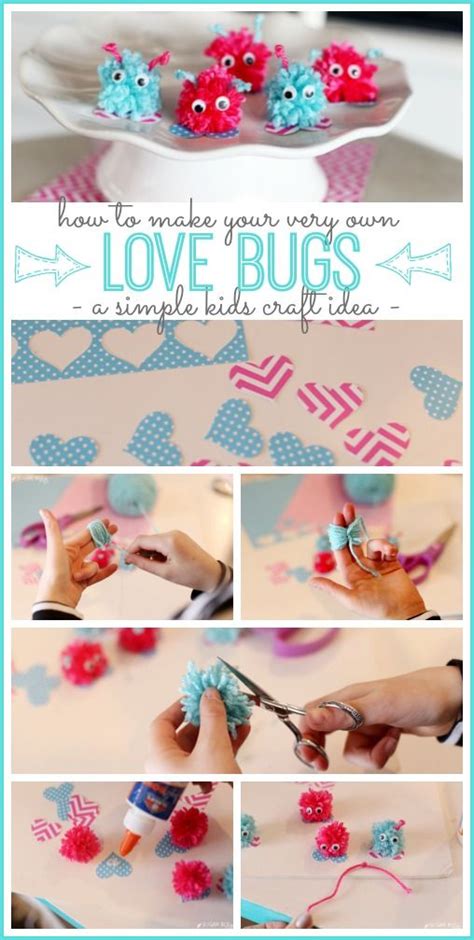 Pom Pom Love Bug Valentines Craft Tutorial And Free Printable Valentine
