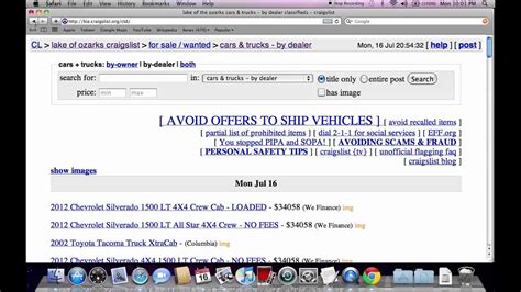 Craigslist Lake of the Ozarks Used Cars and Trucks - Private FSBO