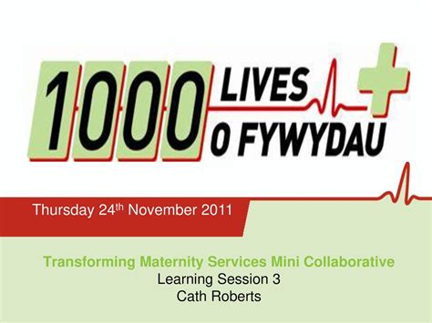 Thursday 24th November 2011 Transforming Maternity Services Mini