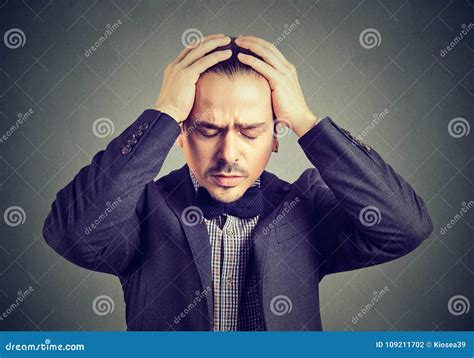 Formal Young Man In Despair Stock Photo Image Of Closed Distress