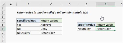 How To Return Value In Another Cell If A Cell Contains Certain Text In
